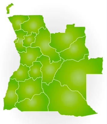 Mapa de Angola com o traçado do Corredor do Lobito